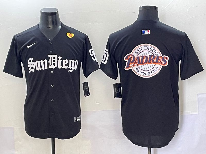 Men 2025 San Diego Padres Blank Black Five generations Joint Name Nike MLB Jersey style 25->san diego padres->MLB Jersey